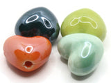4 16mm Mixed Color Porcelain Heart Beads Valentine's Day Beads Jewelry Making Beading Supplies Loose Beads