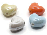 4 16mm Mixed Color Porcelain Heart Beads Valentine's Day Beads Jewelry Making Beading Supplies Loose Beads