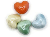 4 16mm Mixed Color Porcelain Heart Beads Valentine's Day Beads Jewelry Making Beading Supplies Loose Beads