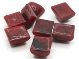 8 14mm x 12mm Red Rectangle Flatback Cabochons Vintage Lucite Plastic Cabochon Mosaic Supplies Jewelry Making Smileyboy