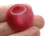 5 28mm Pink and Red Swirling Round Vintage Lucite Plastic Cabochons Flat Back Dome Cabochons