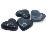 4 25mm Blue Swirling Heart Cabochons Vintage Lucite Cabochons Loose Plastic Tiles Jewelry Making