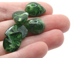 11 17mm Green Teardrop Flatback Vintage Lucite Cabochons Jewelry Making Crafting Supplies Plastic Dome Cabochons