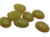 7 28mm Yellow Vintage Lucite Oval Flat Back Cabochons Jewelry Making and Mosaic Supplies Plastic Tiles Smileyboy