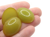7 28mm Yellow Vintage Lucite Oval Flat Back Cabochons Jewelry Making and Mosaic Supplies Plastic Tiles Smileyboy