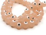 49 8mm Pink Evil Eye Small Smooth Round Beads Full Strand Glass Beads Jewelry Making Beading Supplies