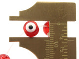 49 8mm Red Evil Eye Small Smooth Round Beads Full Strand Glass Beads Jewelry Making Beading Supplies