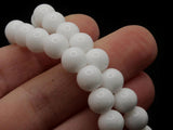 50 8mm Opaque White Smooth Round Glass Beads Jewelry Making Beading Supplies Loose Beads to String