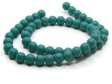 50 8mm Opaque Teal Blue Smooth Round Glass Beads Jewelry Making Beading Supplies Loose Beads to String
