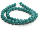 50 8mm Opaque Teal Blue Smooth Round Glass Beads Jewelry Making Beading Supplies Loose Beads to String