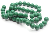 50 8mm Opaque Green Smooth Round Glass Beads Jewelry Making Beading Supplies Loose Beads to String