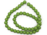 50 8mm Opaque Light Green Smooth Round Glass Beads Jewelry Making Beading Supplies Loose Beads to String