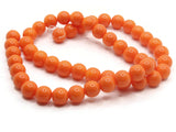 50 8mm Opaque Orange Smooth Round Glass Beads Jewelry Making Beading Supplies Loose Beads to String