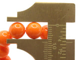 50 8mm Opaque Orange Smooth Round Glass Beads Jewelry Making Beading Supplies Loose Beads to String