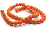 50 8mm Opaque Orange Smooth Round Glass Beads Jewelry Making Beading Supplies Loose Beads to String
