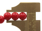 50 8mm Opaque Red Smooth Round Glass Beads Jewelry Making Beading Supplies Loose Beads to String