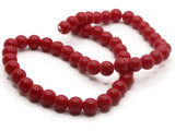 50 8mm Opaque Red Smooth Round Glass Beads Jewelry Making Beading Supplies Loose Beads to String