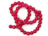 50 8mm Opaque Dark Pink Smooth Round Glass Beads Jewelry Making Beading Supplies Loose Beads to String