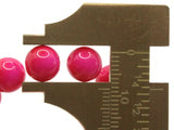 50 8mm Opaque Dark Pink Smooth Round Glass Beads Jewelry Making Beading Supplies Loose Beads to String