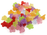 50 10mm Small Mixed Color Lily Flower Lucite Plastic Beads Translucent Floral Beads Jewelry Making Beading Supplies