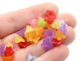 50 10mm Small Mixed Color Lily Flower Lucite Plastic Beads Translucent Floral Beads Jewelry Making Beading Supplies
