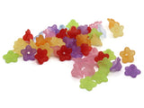 50 10mm Small Mixed Color Lily Flower Lucite Plastic Beads Translucent Floral Beads Jewelry Making Beading Supplies