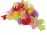 50 10mm Small Mixed Color Lily Flower Lucite Plastic Beads Translucent Floral Beads Jewelry Making Beading Supplies