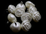 10 11mm Pearl Flower Plastic Shank Buttons Sewing Notions Jewelry Making Beading Supplies Sewing Supplies