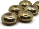 6 22mm Smooth Rondelle Beads Gold Plated Plastic Beads Vintage Beads Jewelry Making Beading Supplies Large Hole Loose Bead Smileyboy