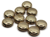 10 11mm Flat Round Beads Coin Beads Vintage Gold Plated Plastic Jewelry Making Beading Supplies New Old Stock Focal Beads Smileyboy
