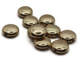 10 11mm Flat Round Beads Coin Beads Vintage Gold Plated Plastic Jewelry Making Beading Supplies New Old Stock Focal Beads Smileyboy