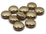 10 11mm Flat Round Beads Coin Beads Vintage Gold Plated Plastic Jewelry Making Beading Supplies New Old Stock Focal Beads Smileyboy
