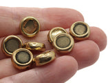 8 12mm Flat Round Beads Vintage Gold Plated Plastic Beads Frame Beads Jewelry Making Beading Supplies Loose Bead