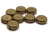 8 12mm Flat Round Beads Vintage Gold Plated Plastic Beads Frame Beads Jewelry Making Beading Supplies Loose Bead