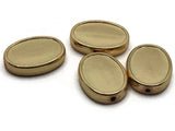 4 20mm Flat Oval Beads Vintage Gold Plated Plastic Beads Frame Beads Jewelry Making Beading Supplies Loose Bead