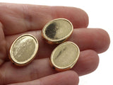 4 20mm Flat Oval Beads Vintage Gold Plated Plastic Beads Frame Beads Jewelry Making Beading Supplies Loose Bead