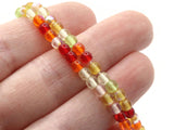 4mm Smooth Round Mixed Color Glass Beads Red Green Orange Mix Jewelry Making Beading Supplies Loose Spacer Beads Glass Beads