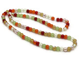 4mm Smooth Round Mixed Color Glass Beads Red Green Orange Mix Jewelry Making Beading Supplies Loose Spacer Beads Glass Beads