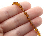 49 4mm Glass Bicones Brown Beads Full Strand Jewelry Making Beading Supplies Bead Strand Loose Beads to String