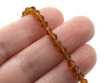 49 4mm Glass Bicones Brown Beads Full Strand Jewelry Making Beading Supplies Bead Strand Loose Beads to String