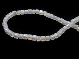 50 4mm Transluscent White Clear Cube Crystal Glass Beads Full Strand Jewelry Making Beading Supplies Loose Beads Colorless Spacer Beads