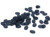 60 10mm Flat Oval Beads Frosted Blue Vintage Lucite Plastic Beads Jewelry Making Beading Supplies