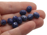 30 10mm Blue Oval Beads Vintage Lucite Beads Jewelry Beads Plastic Beads Loose Beads to String Jewelry Making Beading Supplies