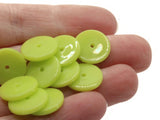 25 14mm Lime Green Disc Beads Vintage Plastic Beads Saucer Beads Flat Disc Beads Loose Beads Round Beads Jewelry Making Beading Supplies