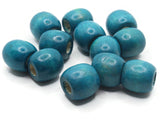 12 30mm Blue Wood Barrel Beads Wooden Tube Beads Large Hole Beads Macrame Beads Jewelry Making Beading Supplies Big Loose Beads Smileyboy