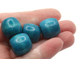 12 30mm Blue Wood Barrel Beads Wooden Tube Beads Large Hole Beads Macrame Beads Jewelry Making Beading Supplies Big Loose Beads Smileyboy