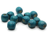 12 30mm Blue Wood Barrel Beads Wooden Tube Beads Large Hole Beads Macrame Beads Jewelry Making Beading Supplies Big Loose Beads Smileyboy