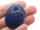 3 40mm x 30mm Blue Spotted Oval Cabochons Vintage Lucite Plastic Cabochons Mosaic Supplies Jewelry Making