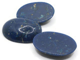 3 40mm x 30mm Blue Spotted Oval Cabochons Vintage Lucite Plastic Cabochons Mosaic Supplies Jewelry Making
