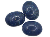 3 40mm x 30mm Blue Spotted Oval Cabochons Vintage Lucite Plastic Cabochons Mosaic Supplies Jewelry Making